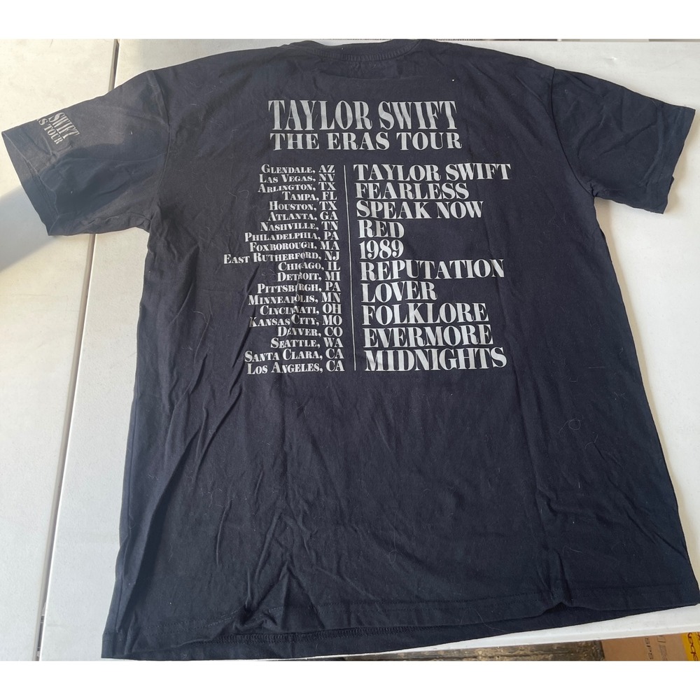 Taylor Swift The Eras Tour Black Graphic T-Shirt North American Dates Concert T - Picture 2 of 6